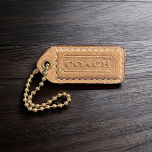Coach RARE Suede & Leather Lt Saddle Tan Bag Charm